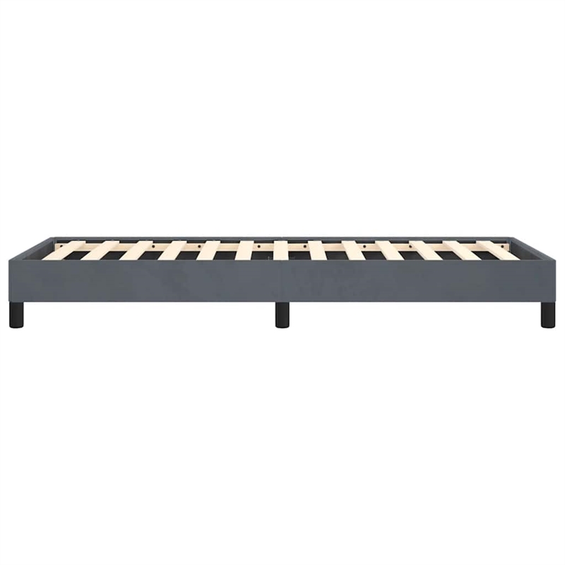 vidaXL Engineered Wood Velvet Twin Bed Frame in Dark Gray