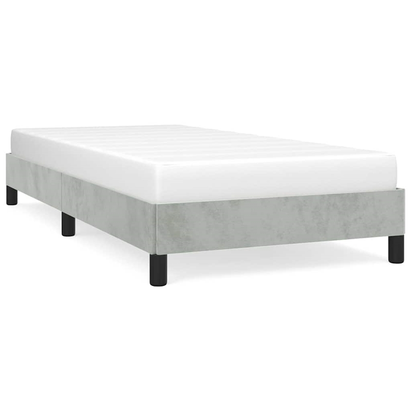 vidaXL Twin XL Engineered Wood Bed Frame in Light Grey