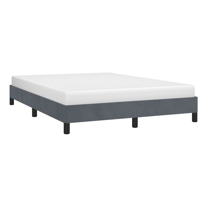 vidaXL Engineered Wood Faux Leather Full Bed Frame in Dark Gray