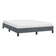vidaXL Engineered Wood Faux Leather Full Bed Frame in Dark Gray