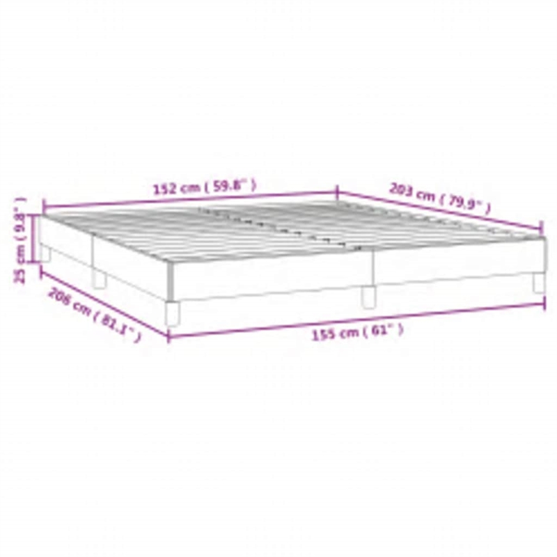 vidaXL Modern Engineered Wood Queen Bed Frame in Dark Gray