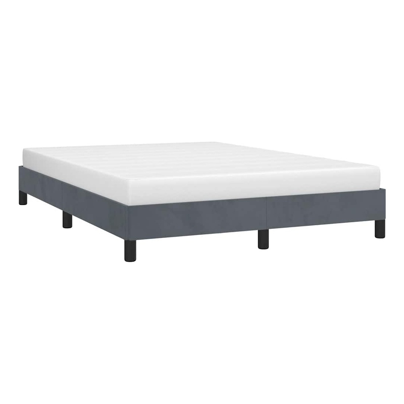 vidaXL Modern Engineered Wood Queen Bed Frame in Dark Gray