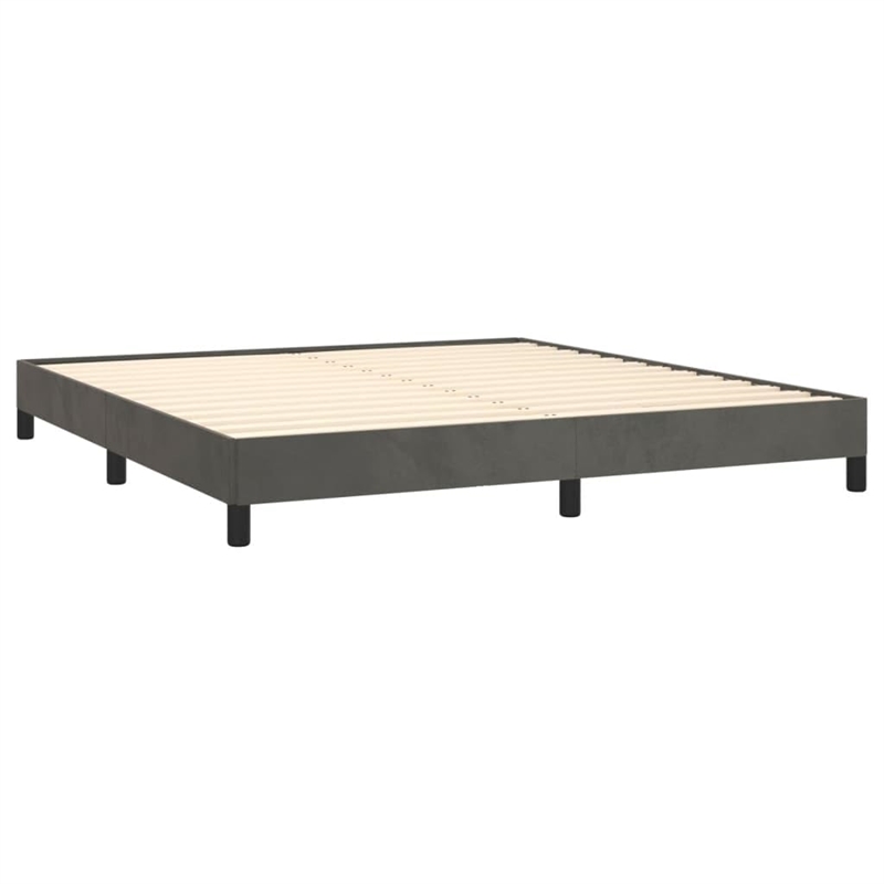 vidaXL Engineered Wood King Bed Frame in Dark Gray Fabric
