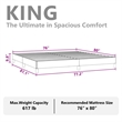 vidaXL Engineered Wood King Bed Frame in Dark Gray Fabric