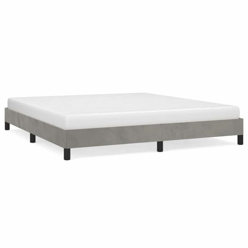 vidaXL Velvet California King Bed Frame in Light Grey