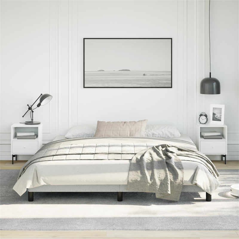 vidaXL Velvet California King Bed Frame in Light Grey