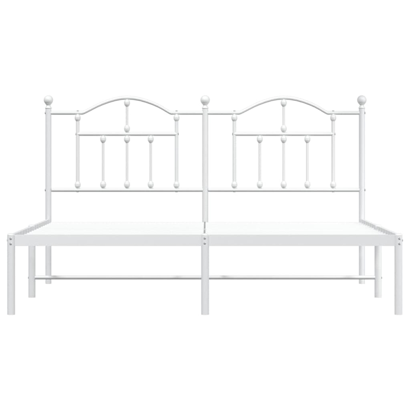 vidaXL Powder-Coated Steel Cal King/Double Bed Frame in White