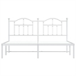 vidaXL Powder-Coated Steel Cal King/Double Bed Frame in White