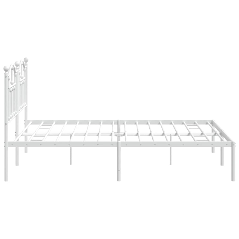 vidaXL Powder-Coated Steel Cal King/Double Bed Frame in White
