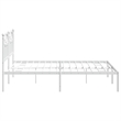 vidaXL Powder-Coated Steel Cal King/Double Bed Frame in White