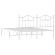 vidaXL Powder-Coated Steel Cal King/Double Bed Frame in White
