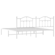 vidaXL Powder-Coated Steel King/Double Bed Frame in White