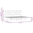 vidaXL Powder-Coated Steel King/Double Bed Frame in White