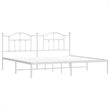 vidaXL Powder-Coated Steel King/Double Bed Frame in White