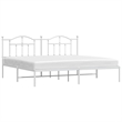 vidaXL Powder-Coated Steel King/Double Bed Frame in White
