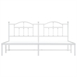 vidaXL Powder-Coated Steel King/Double Bed Frame in White