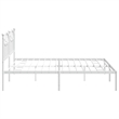 vidaXL Powder-Coated Steel King/Double Bed Frame in White