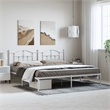 vidaXL Powder-Coated Steel King/Double Bed Frame in White