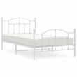 vidaXL 39.4 x 78.7 Powder-Coated Steel in Bed Frame in White