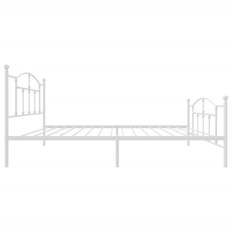 vidaXL 39.4 x 78.7 Powder-Coated Steel in Bed Frame in White