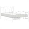 vidaXL 39.4 x 78.7 Powder-Coated Steel in Bed Frame in White