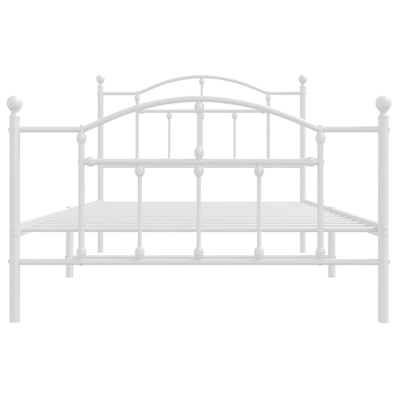 vidaXL 39.4 x 78.7 Powder-Coated Steel in Bed Frame in White