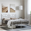 vidaXL Powder-Coated Steel Full/Double Bed Frame in White