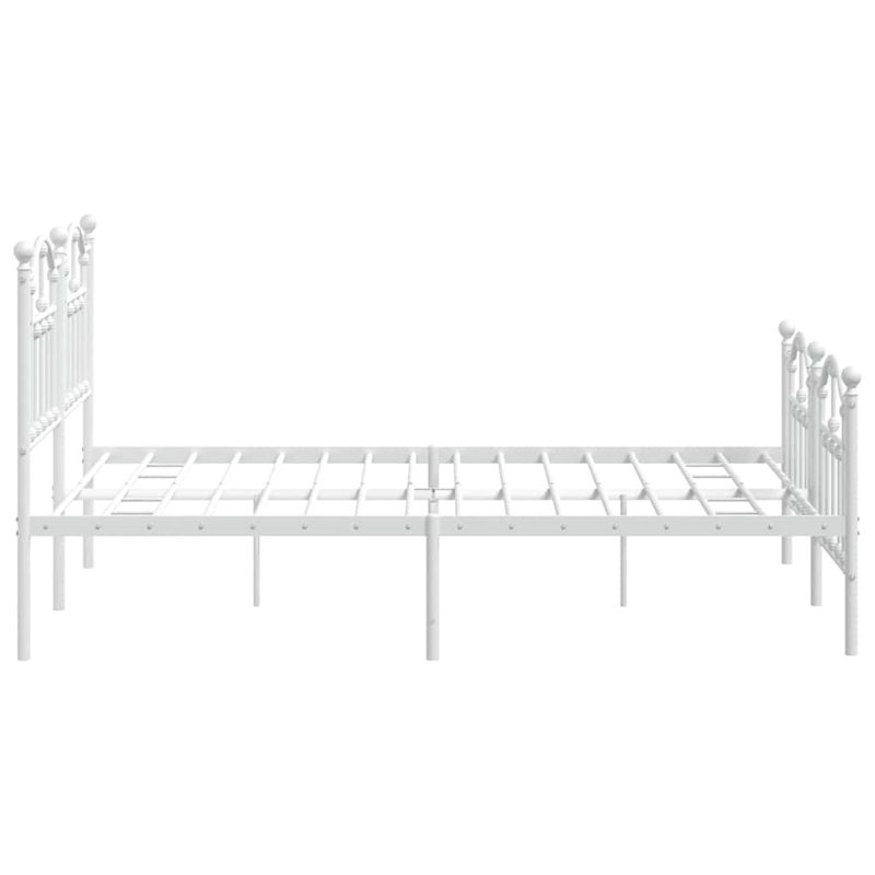vidaXL Powder-Coated Steel Full/Double Bed Frame in White