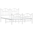 vidaXL Powder-Coated Steel Full/Double Bed Frame in White