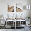 vidaXL Powder-Coated Steel Full/Double Bed Frame in White