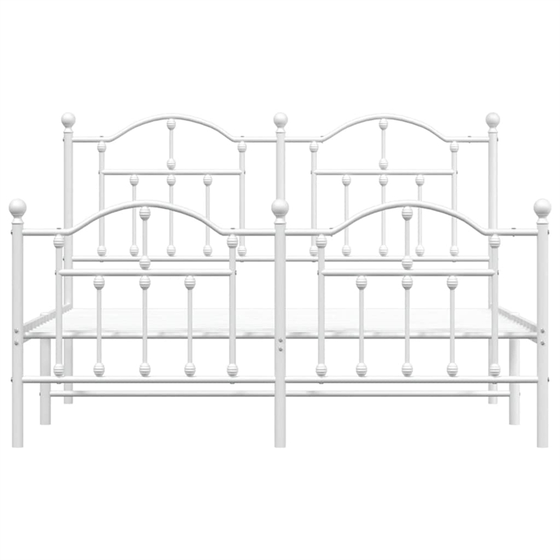 vidaXL Powder-Coated Steel Full/Double Bed Frame in White