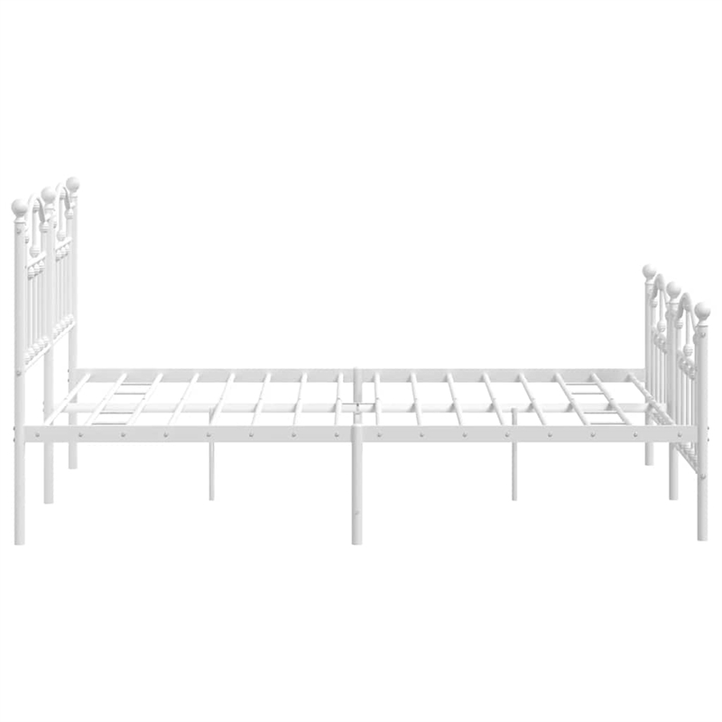 vidaXL Powder-Coated Steel Full/Double Bed Frame in White