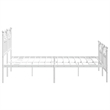 vidaXL Powder-Coated Steel King Size Bed Frame in White