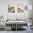 vidaXL Powder-Coated Steel King Size Bed Frame in White