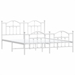 vidaXL Powder-Coated Steel Cal King/Double Bed Frame in White