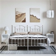 vidaXL Powder-Coated Steel Cal King/Double Bed Frame in White