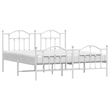 vidaXL Powder-Coated Steel Cal King/Double Bed Frame in White