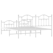 vidaXL Powder-Coated Steel Cal King/Double Bed Frame in White