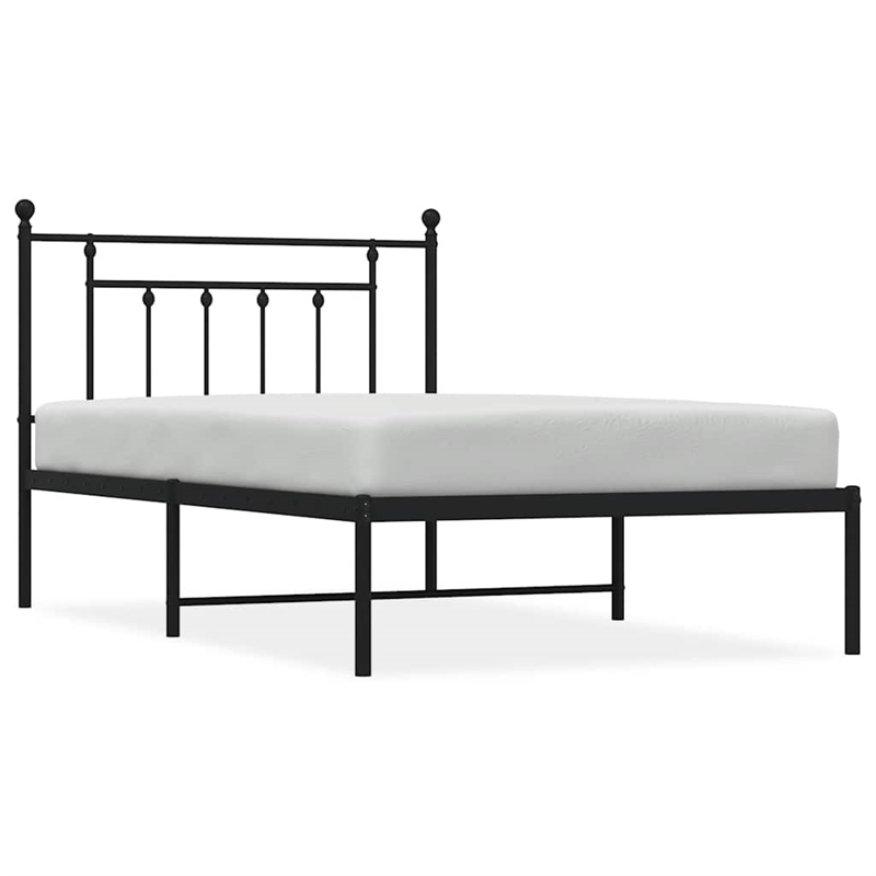 vidaXL Engineered wood Twin Bed Frame in Black