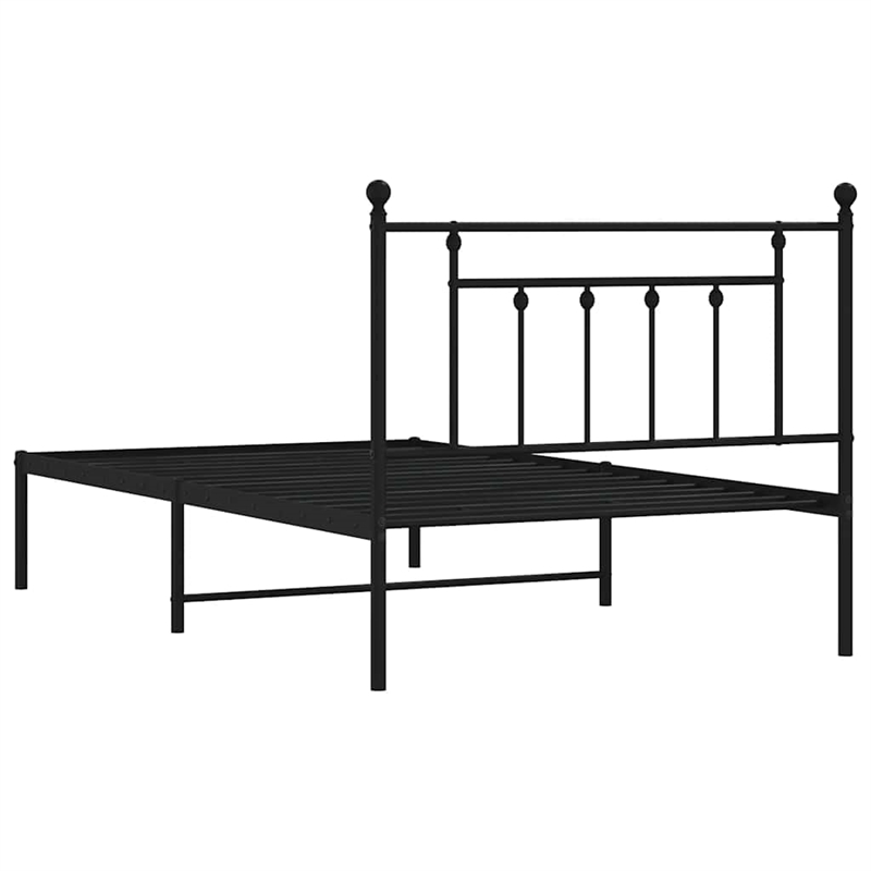 vidaXL Engineered wood Twin Bed Frame in Black