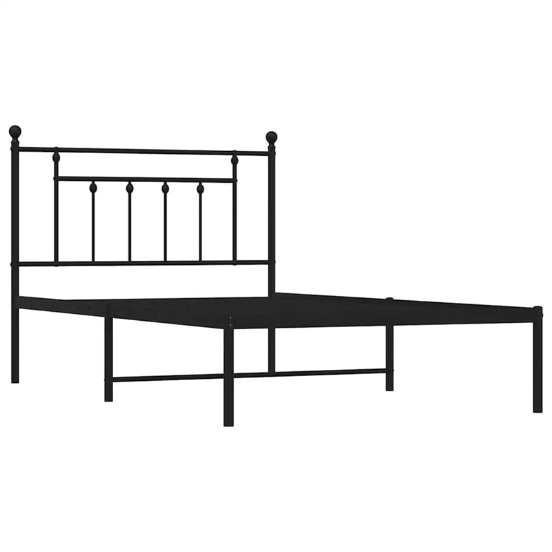 vidaXL Engineered wood Twin Bed Frame in Black