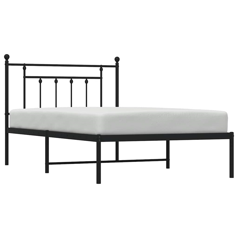 vidaXL Engineered wood Twin Bed Frame in Black
