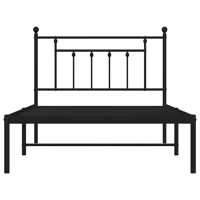 vidaXL Engineered wood Twin Bed Frame in Black
