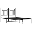 vidaXL 53.1 x 74.8 Powder-Coated Steel Bed Frame in Black