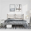 vidaXL 53.1 x 74.8 Powder-Coated Steel Bed Frame in Black