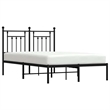 vidaXL 53.1 x 74.8 Powder-Coated Steel Bed Frame in Black