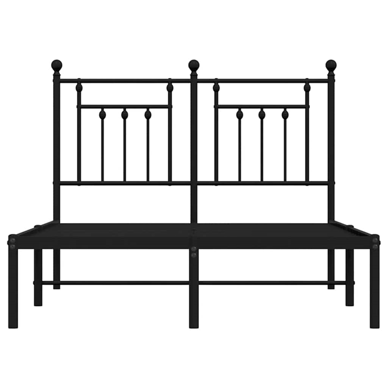 vidaXL 53.1 x 74.8 Powder-Coated Steel Bed Frame in Black