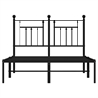 vidaXL 53.1 x 74.8 Powder-Coated Steel Bed Frame in Black