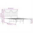vidaXL 53.1 x 74.8 Powder-Coated Steel Bed Frame in Black