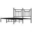 vidaXL Rectangular Powder-Coated Steel King Bed Frame in Black